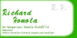 richard homola business card